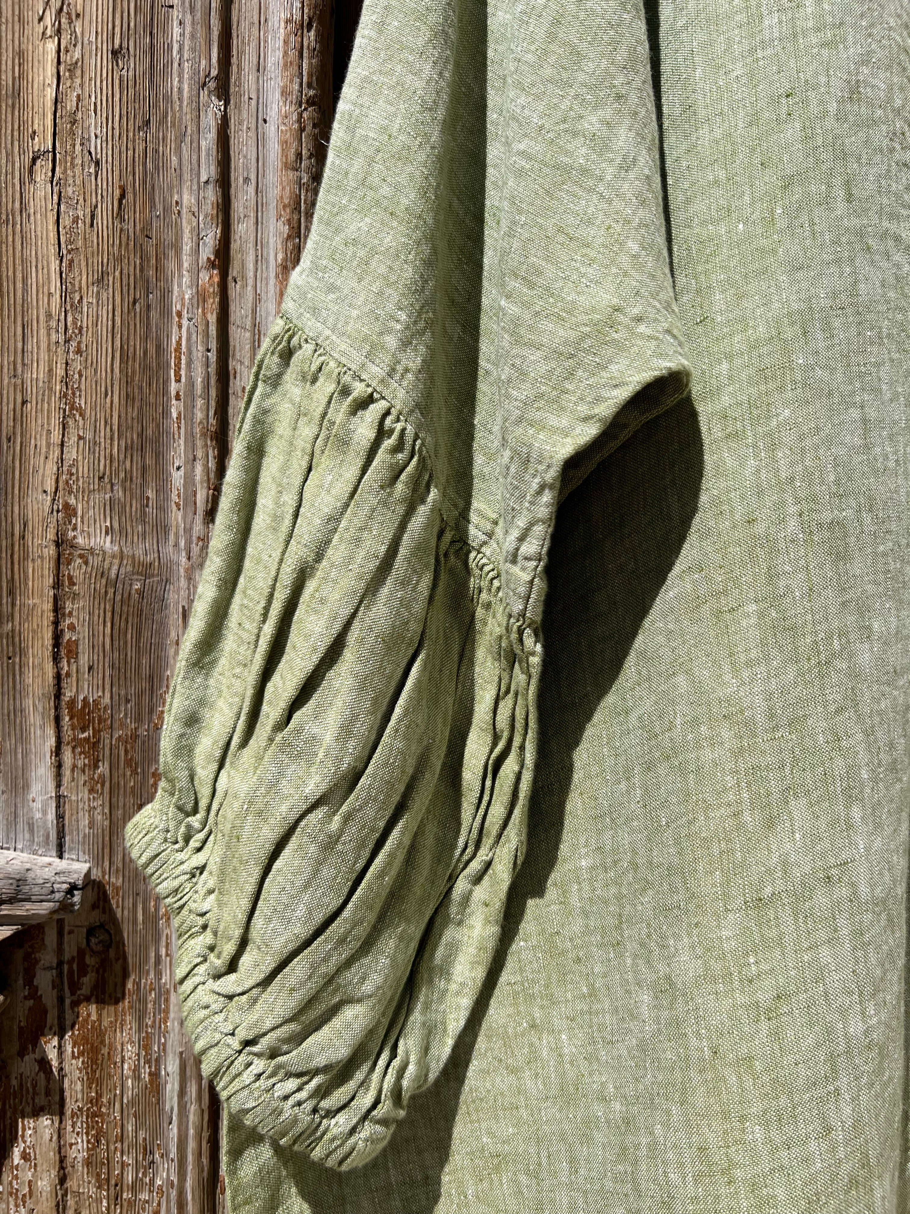 Ottana Top - Chambray Green Linen PS