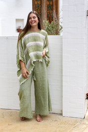 Bono Top - Green Natural White Mesh