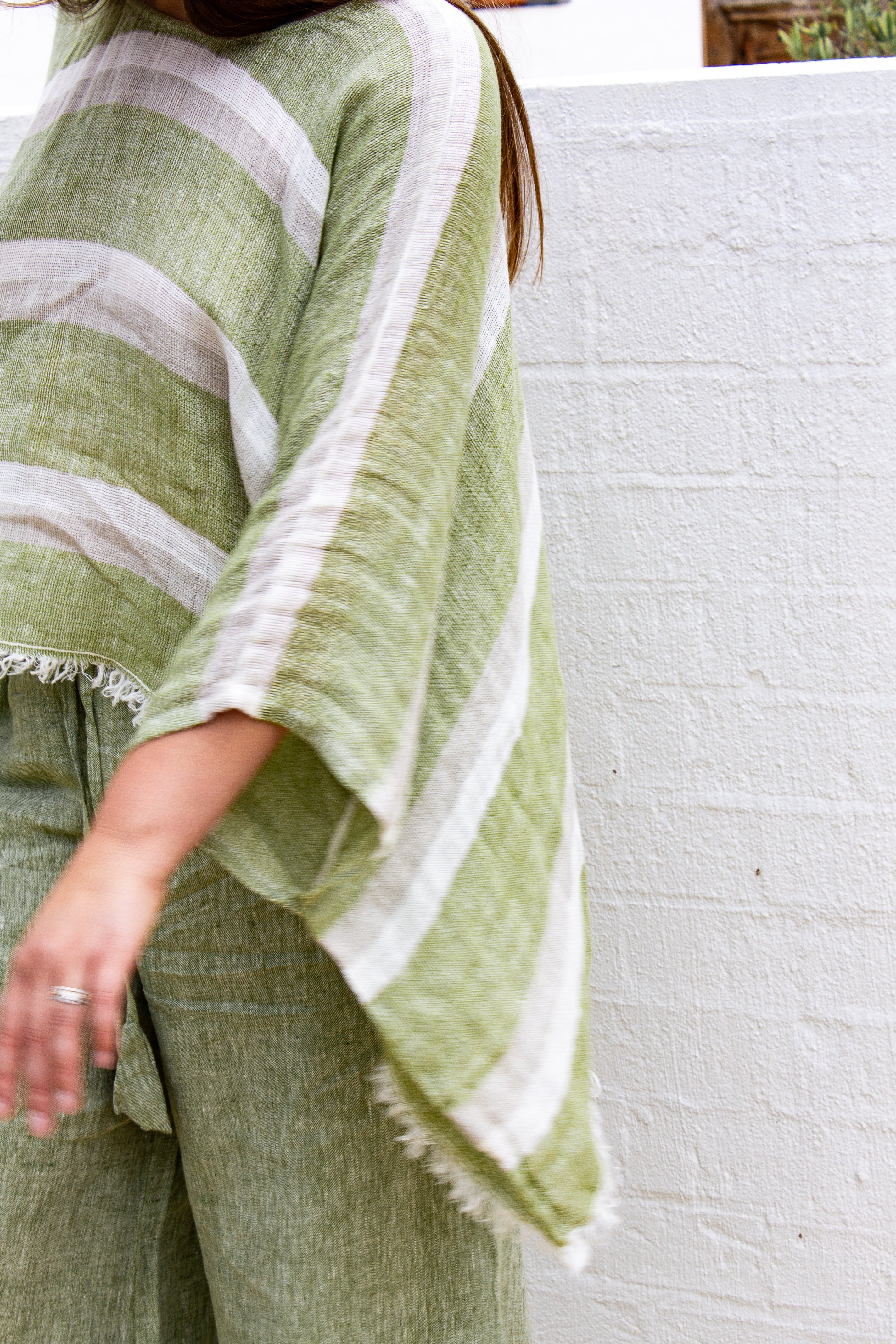 Bono Top - Green Natural White Mesh