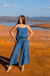 Alghero Pants  - Azure Linen