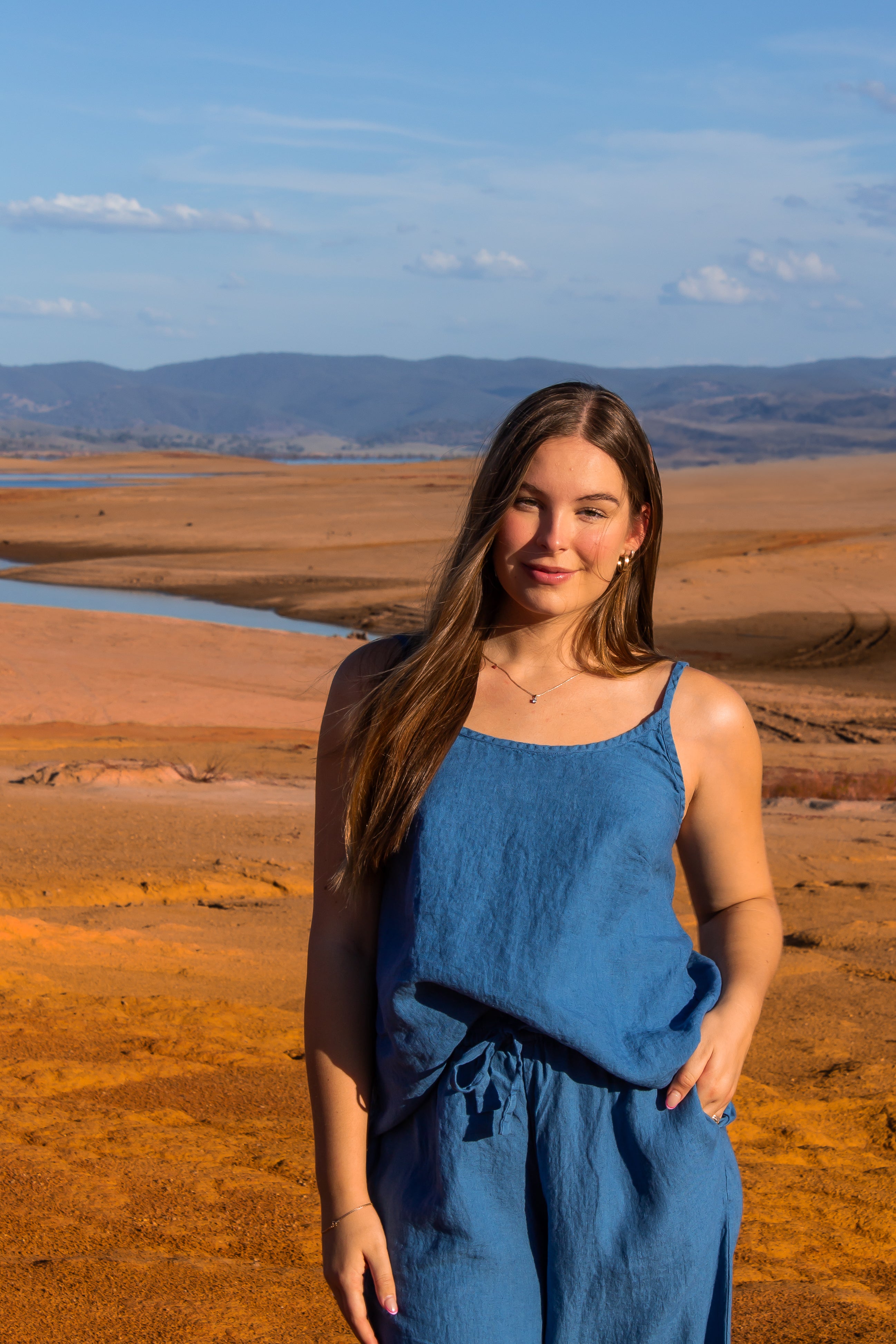 Bosa Cami - Azure Linen