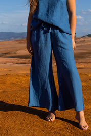 Alghero Pants  - Azure Linen