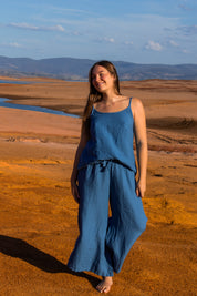 Bosa Cami - Azure Linen