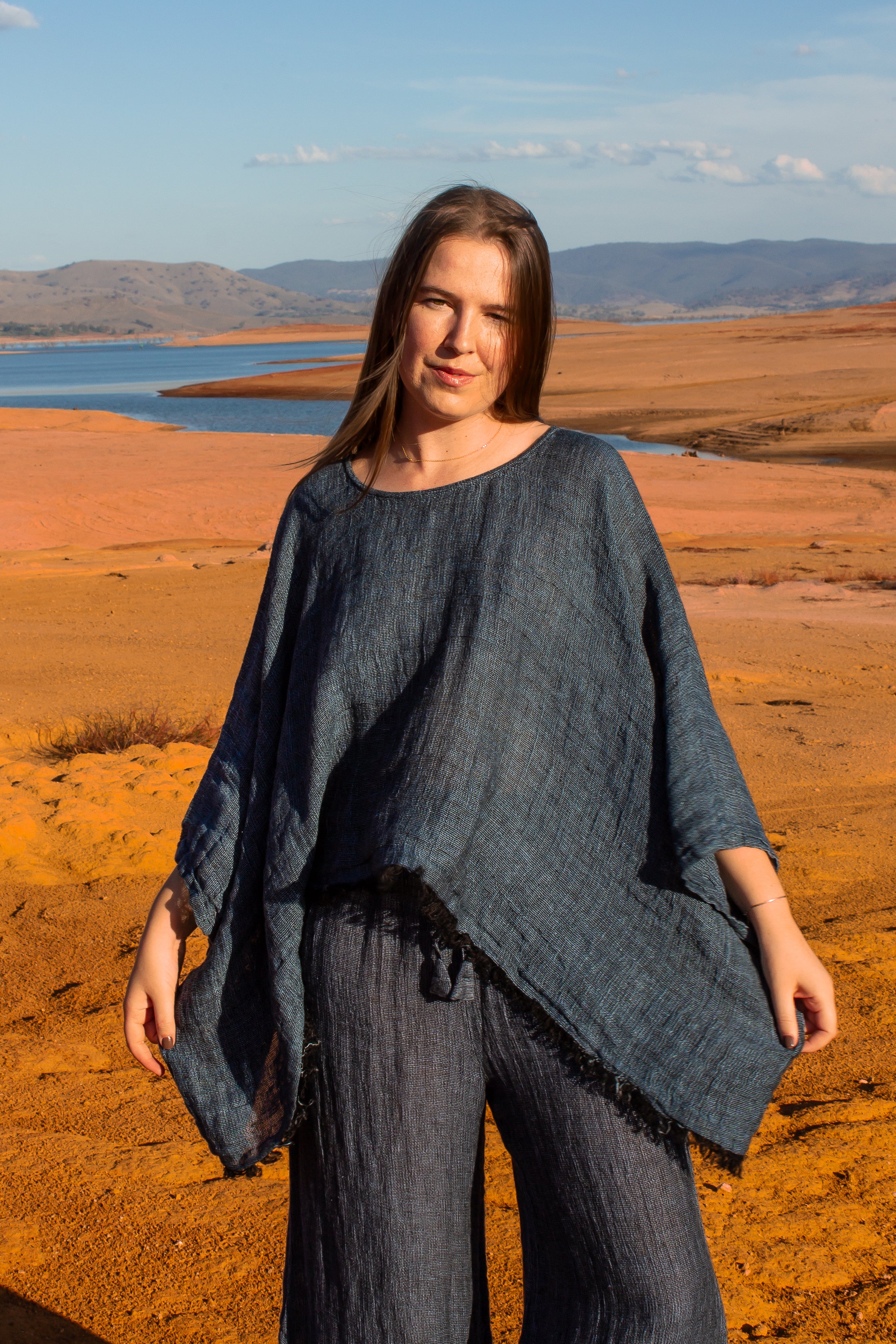 Bono Top - Black + Azure Mesh