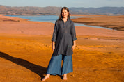 Portobello Shirt/Dress - Black + Azure Mesh