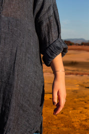 Portobello Shirt/Dress - Black + Azure Mesh