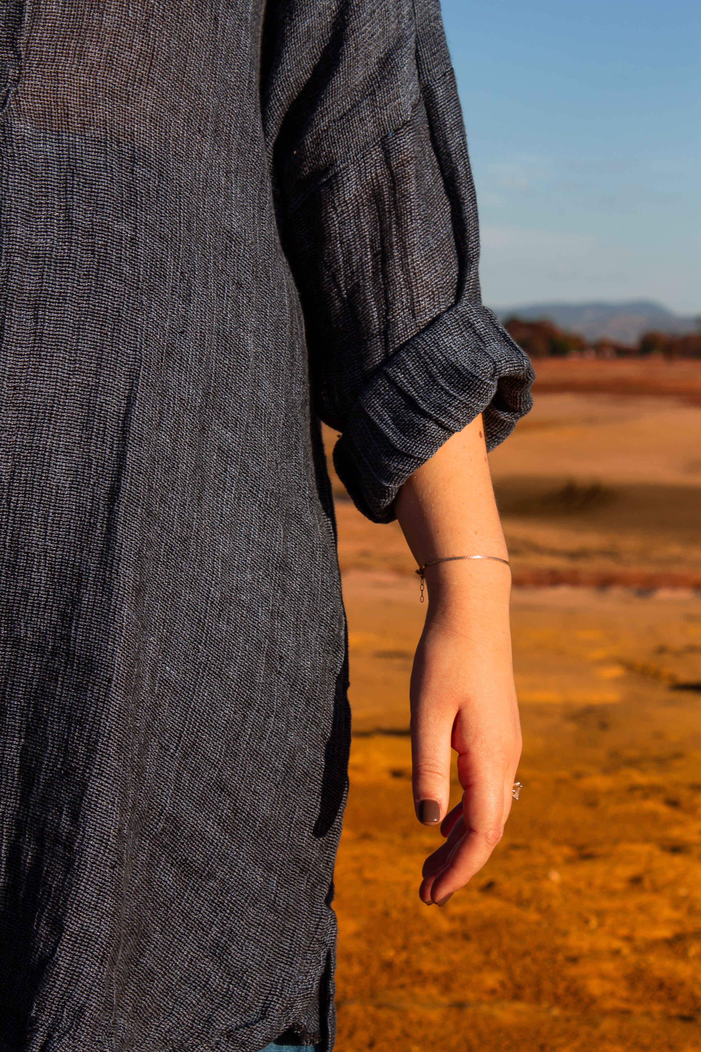 Portobello Shirt/Dress - Black + Azure Mesh