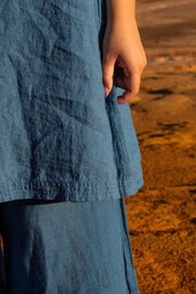 Posada Slip Dress - Azure Linen