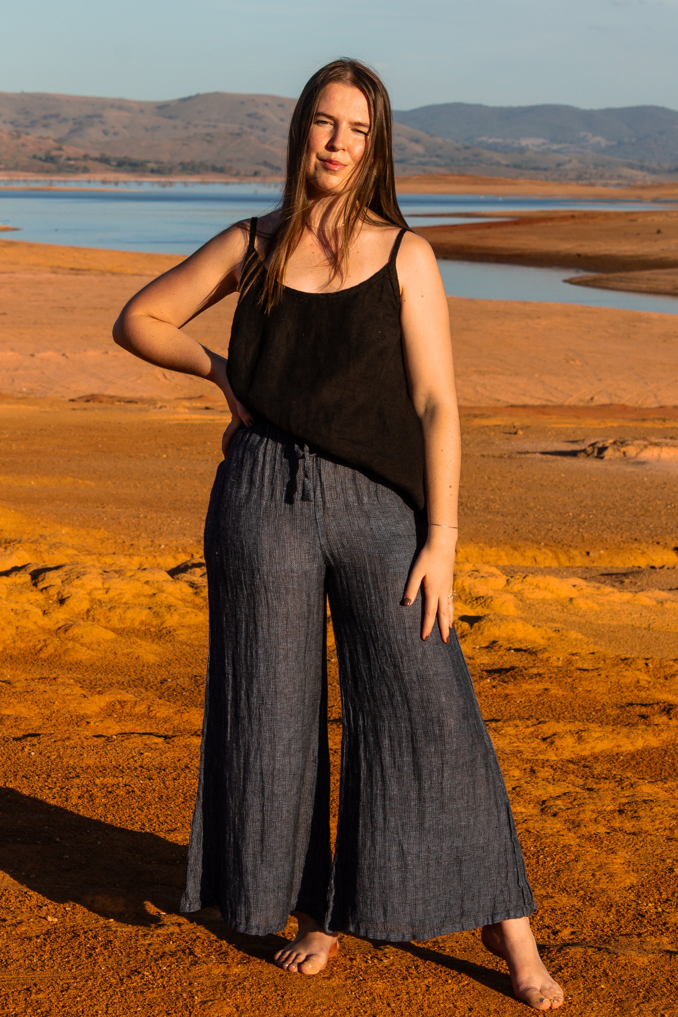 Alghero Pants - Black + Azure Mesh