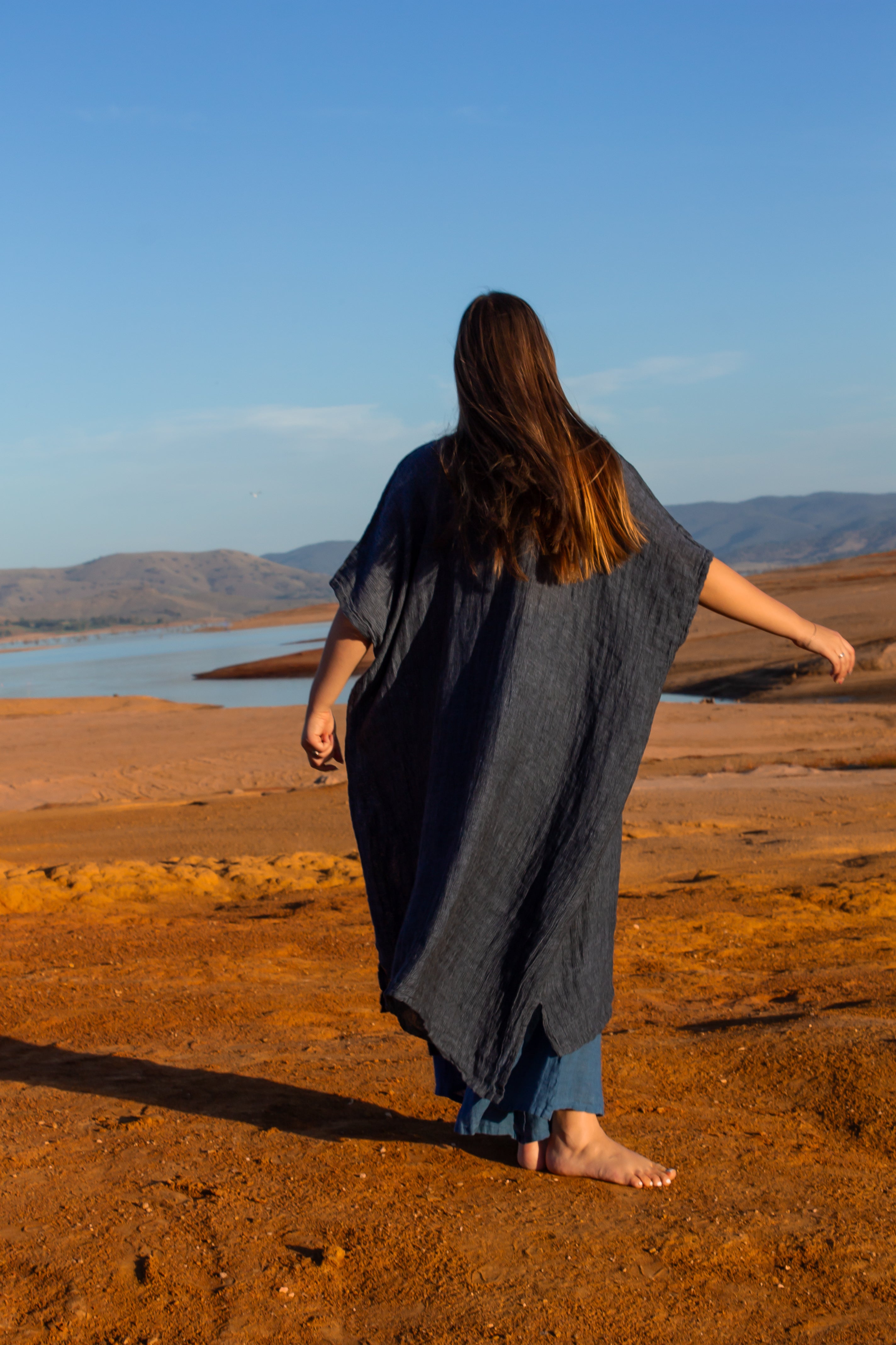 Tertenia Dress - Black + Azure Mesh