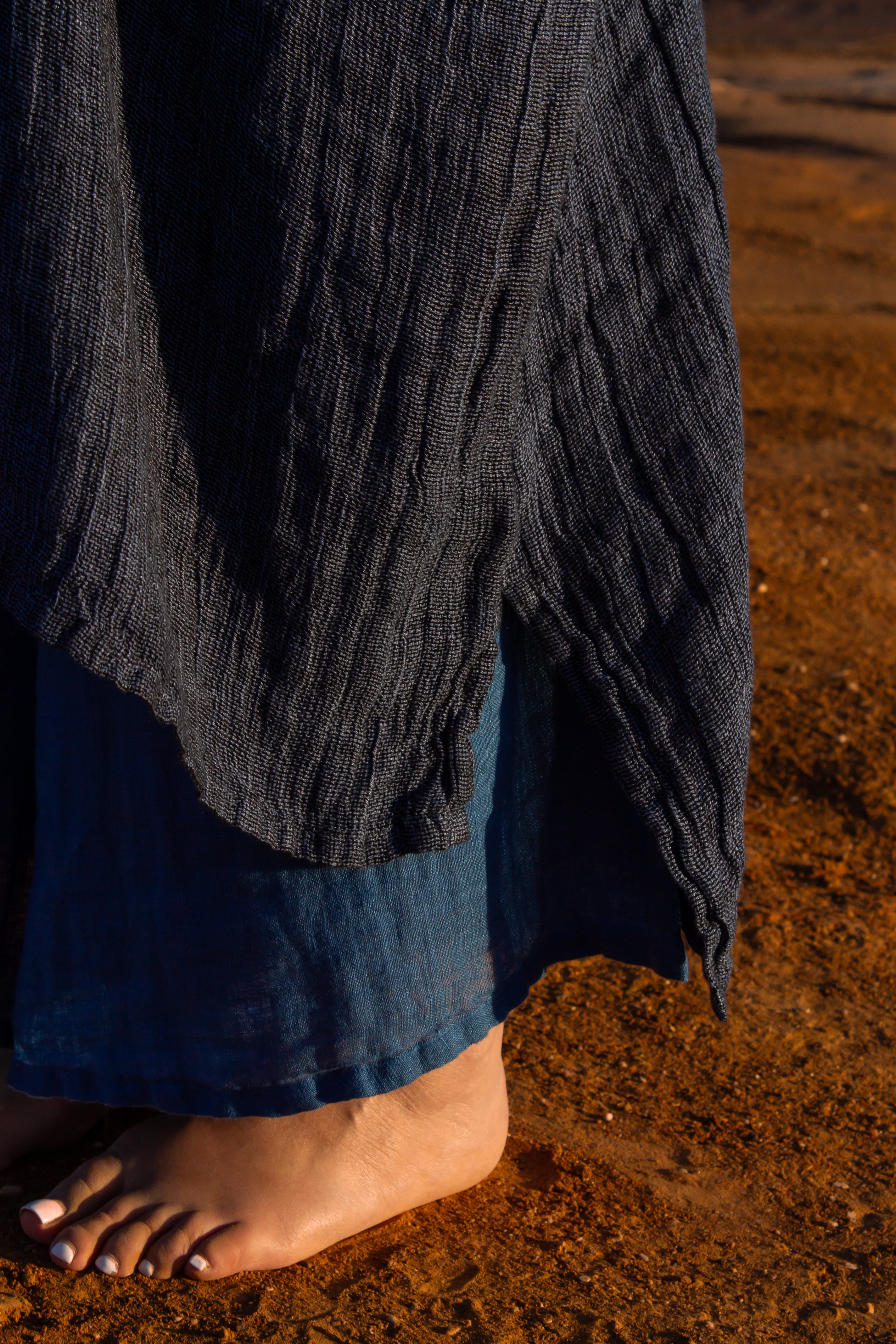 Tertenia Dress - Black + Azure Mesh