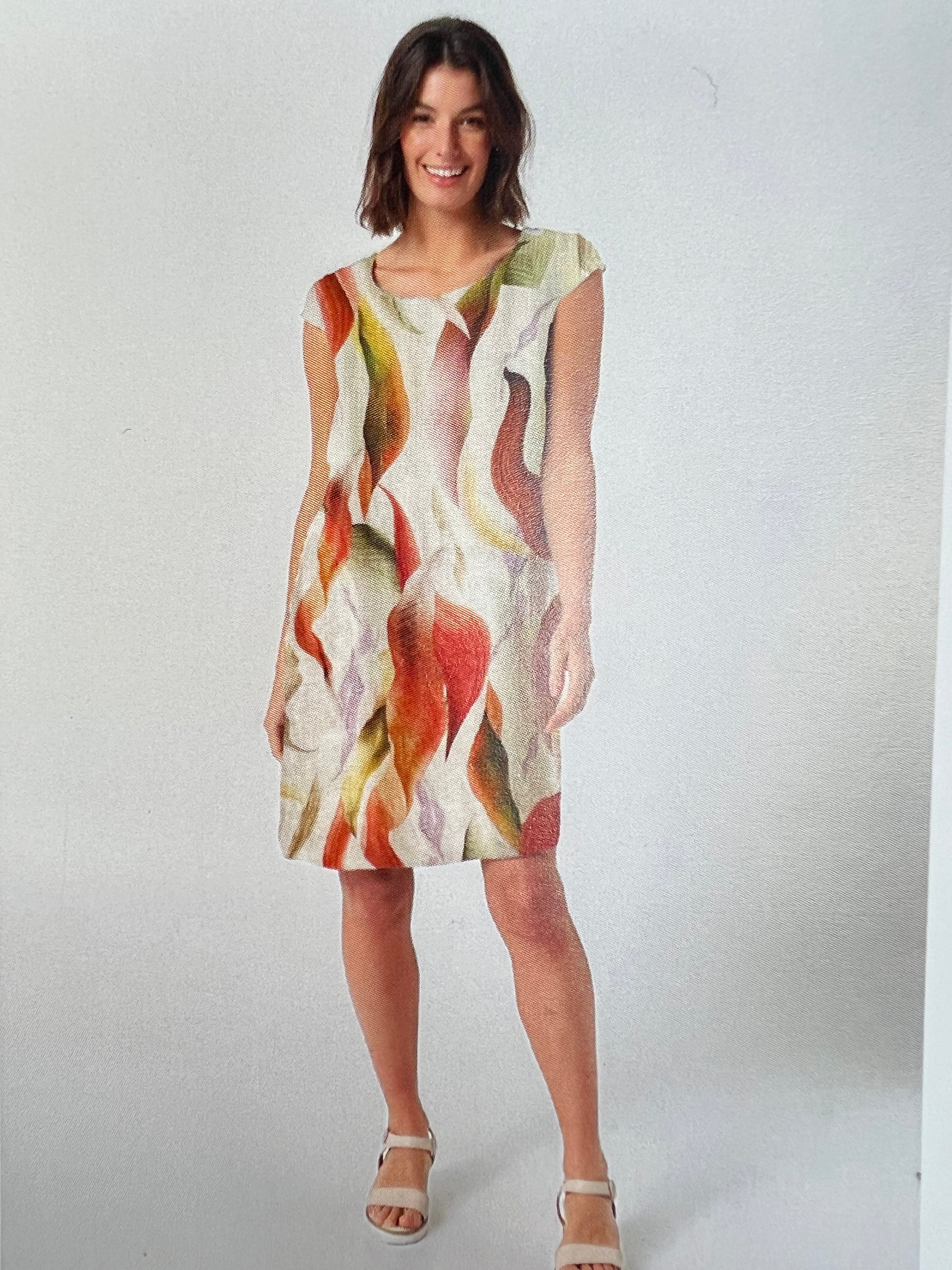 Rivergum Leaf Dress - Tangelo