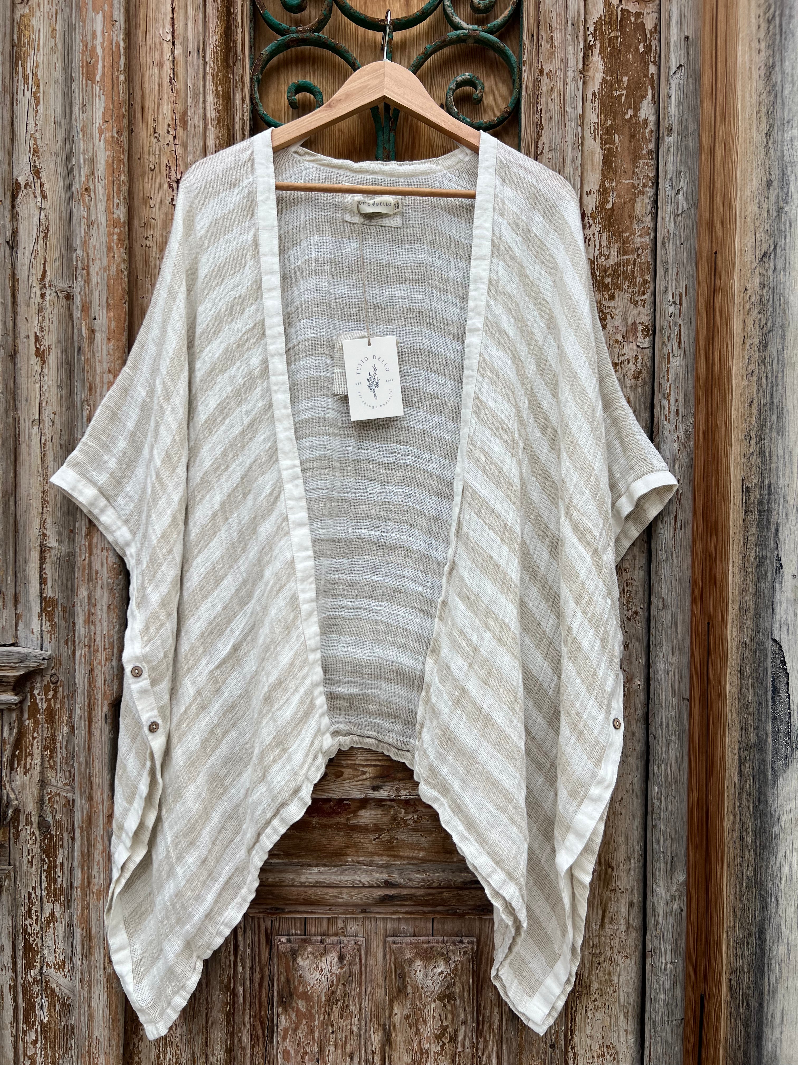 Badesi Jacket - Natural & White Stripe Mesh – Tutto Bello