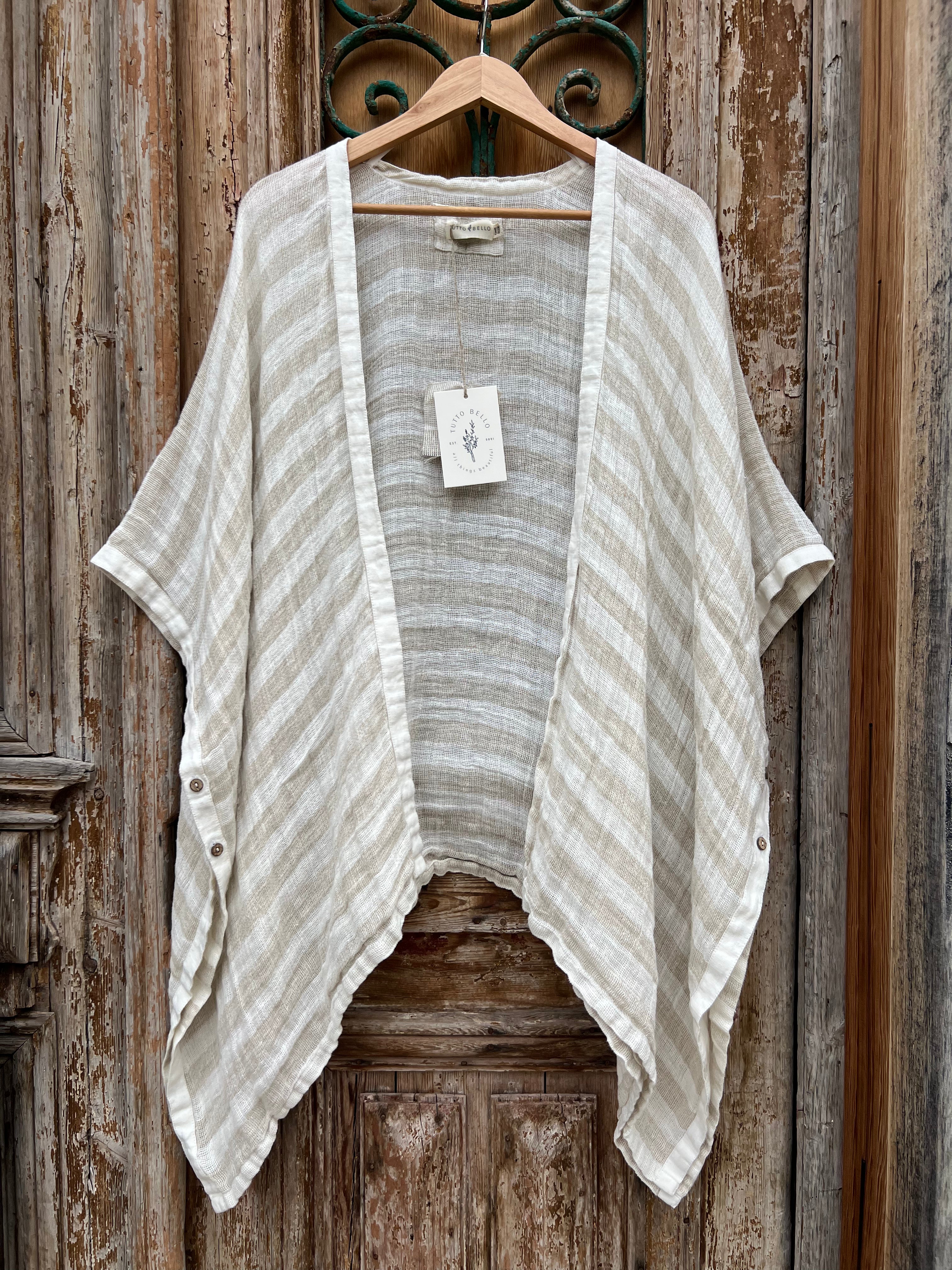 Badesi Jacket - Natural & White Stripe Mesh
