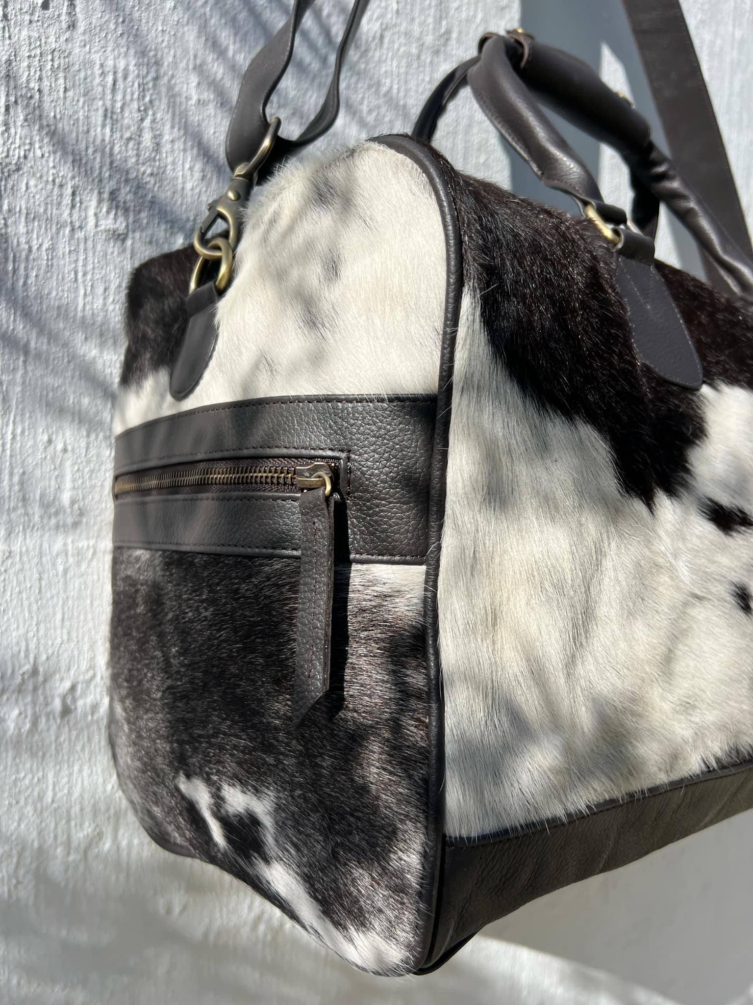 Cowhide Duffle Bag - Chocolate