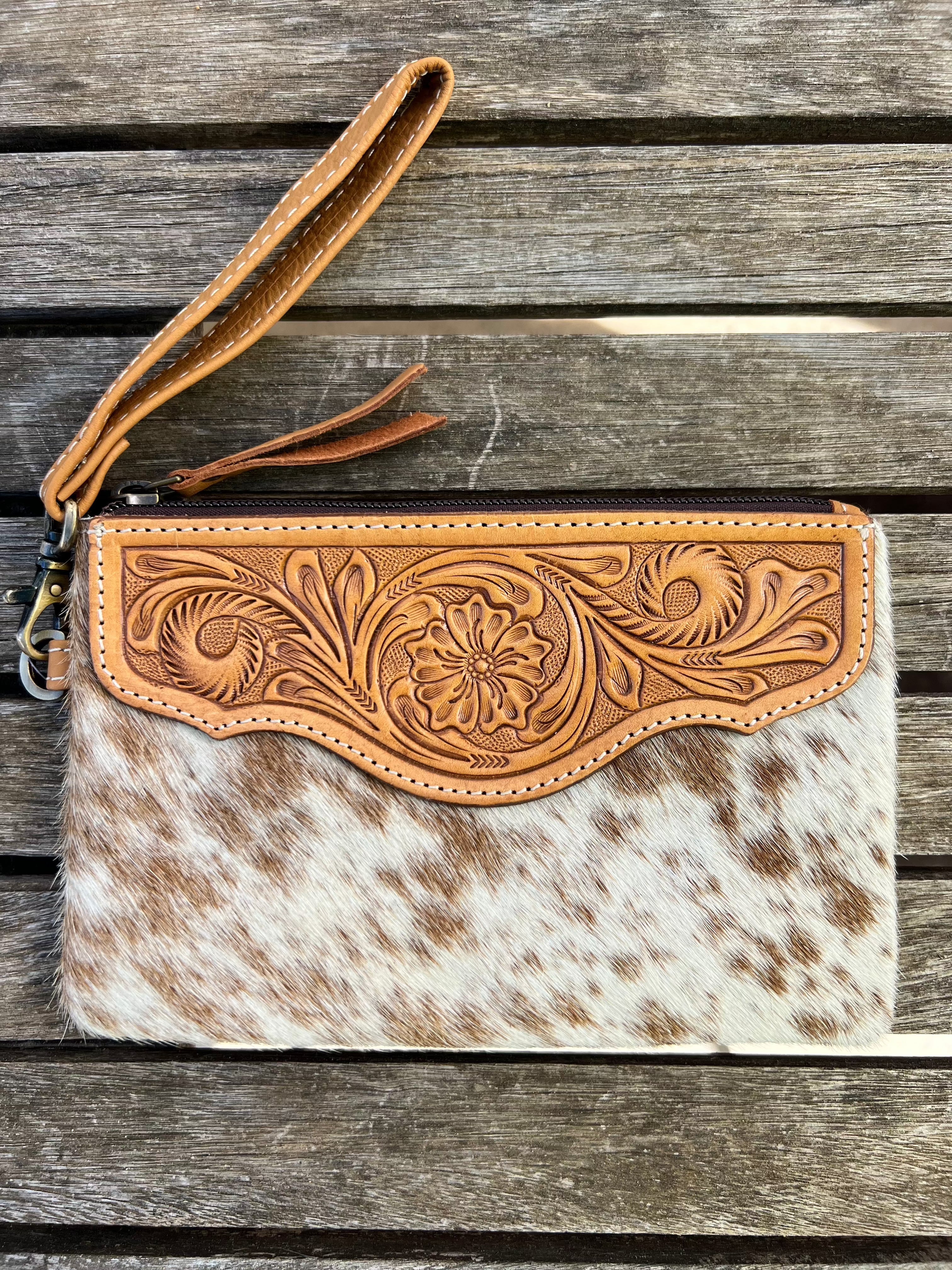 Cowhide Clutch Para - Tan 4