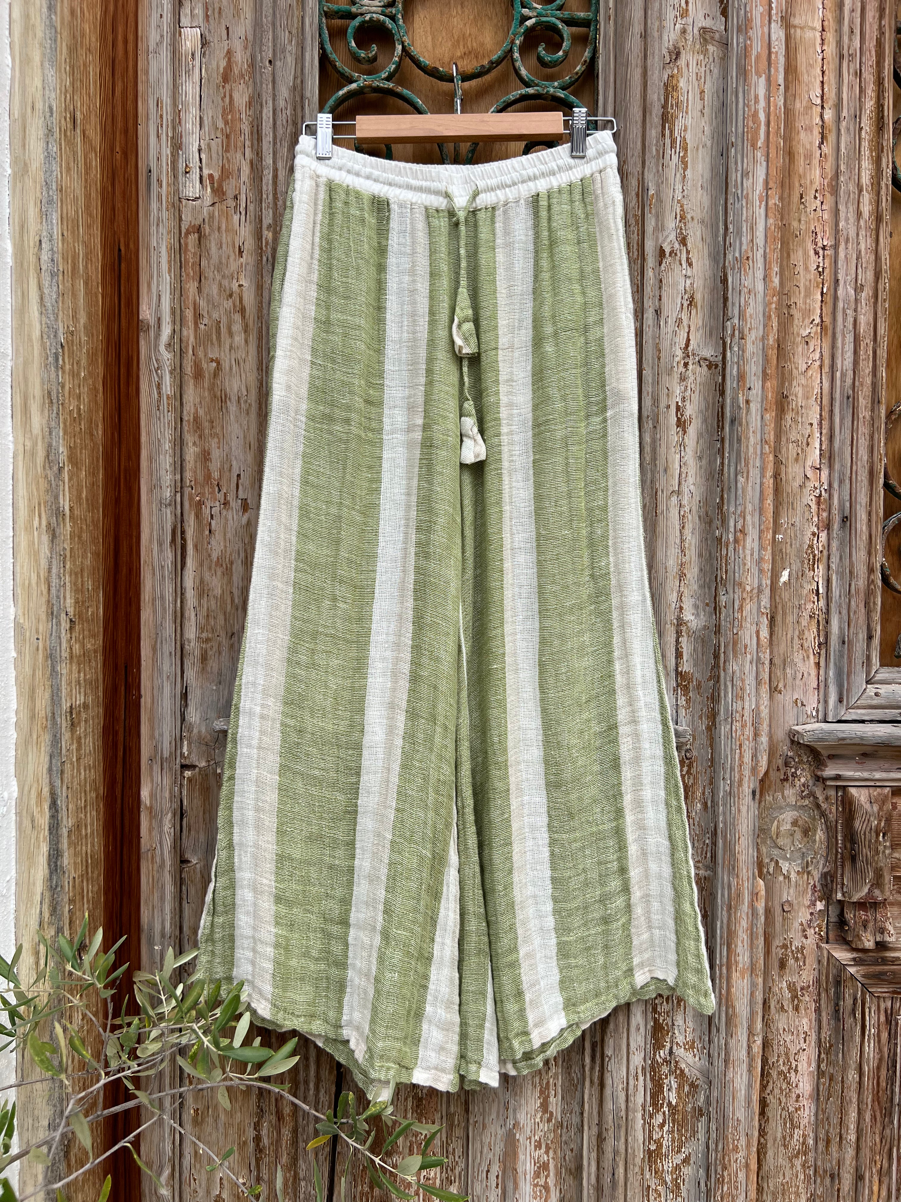Alghero Pants - Green White Natural Mesh