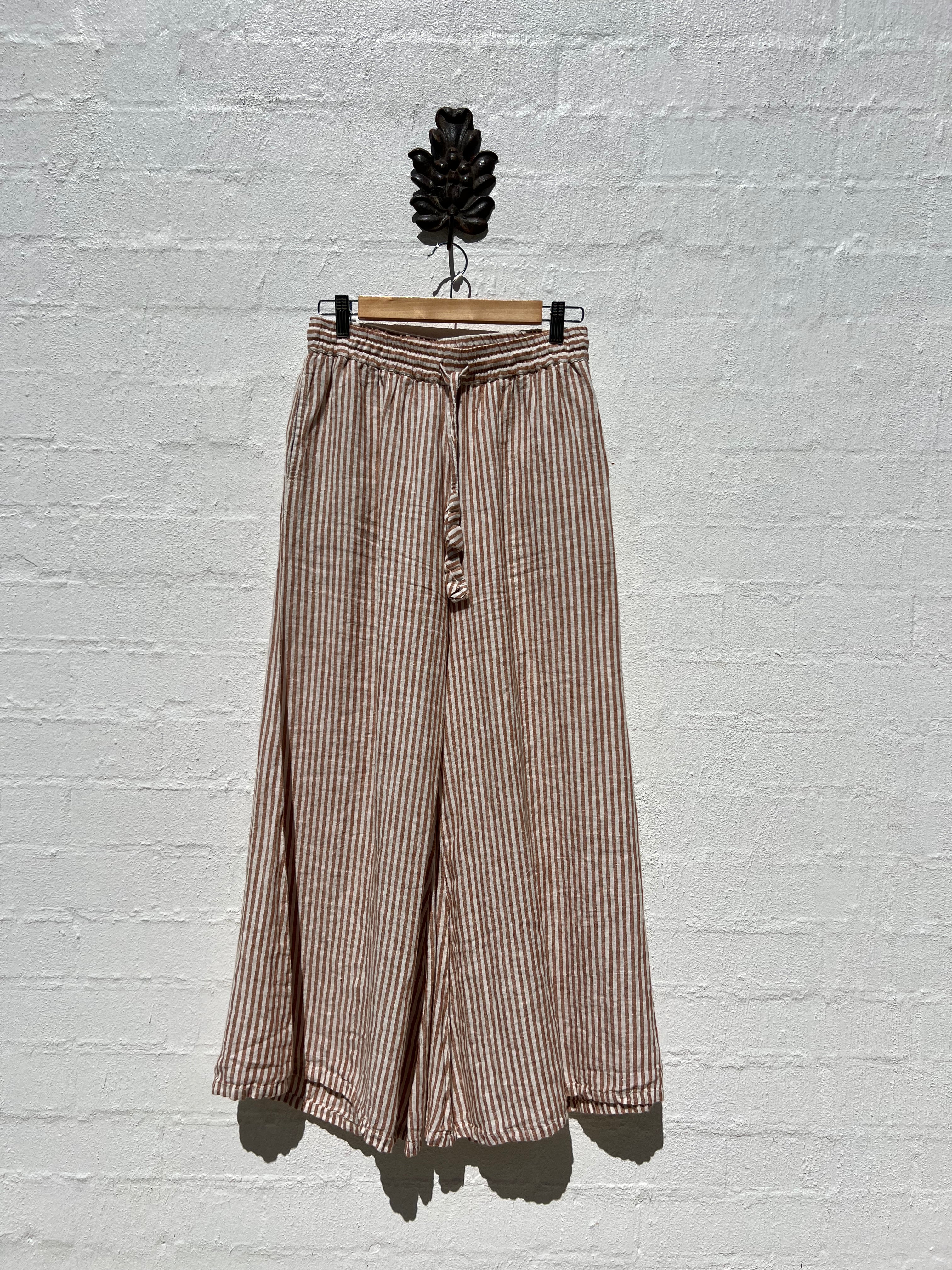 Alghero Pants - Rust Stripe Linen