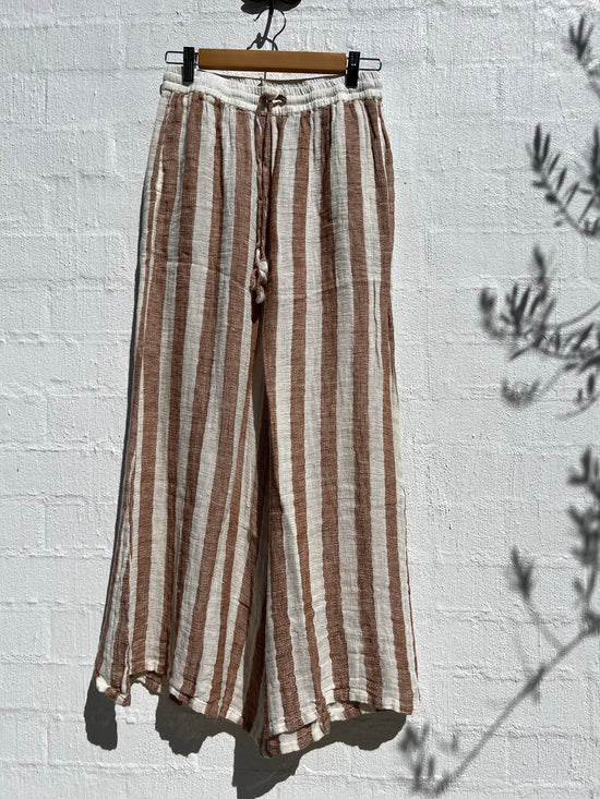 Alghero Pants - Narrow Rust Stripe Mesh