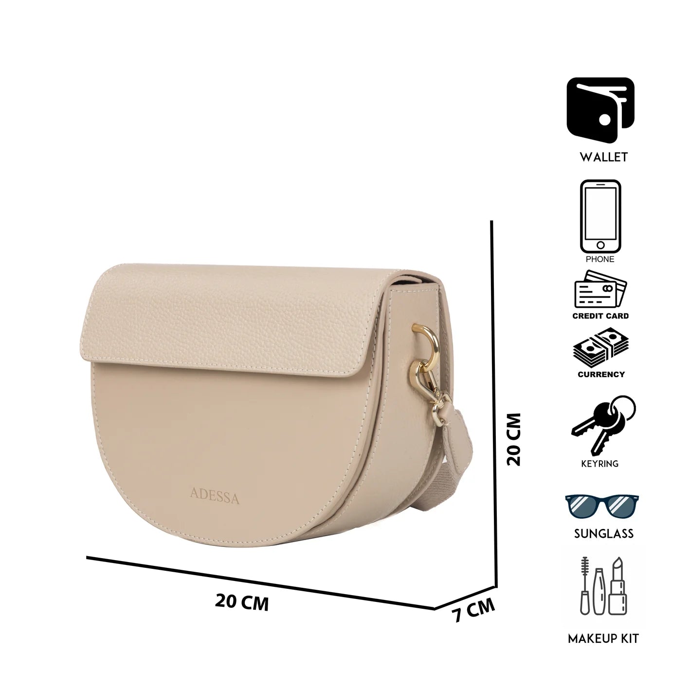 Barcelona Crossbody Bag - Nude