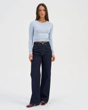 Juicy High Waisted Wide Denim Jeans - Ink