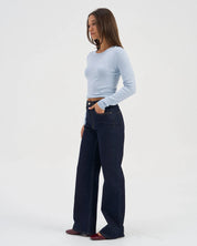 Juicy High Waisted Wide Denim Jeans - Ink