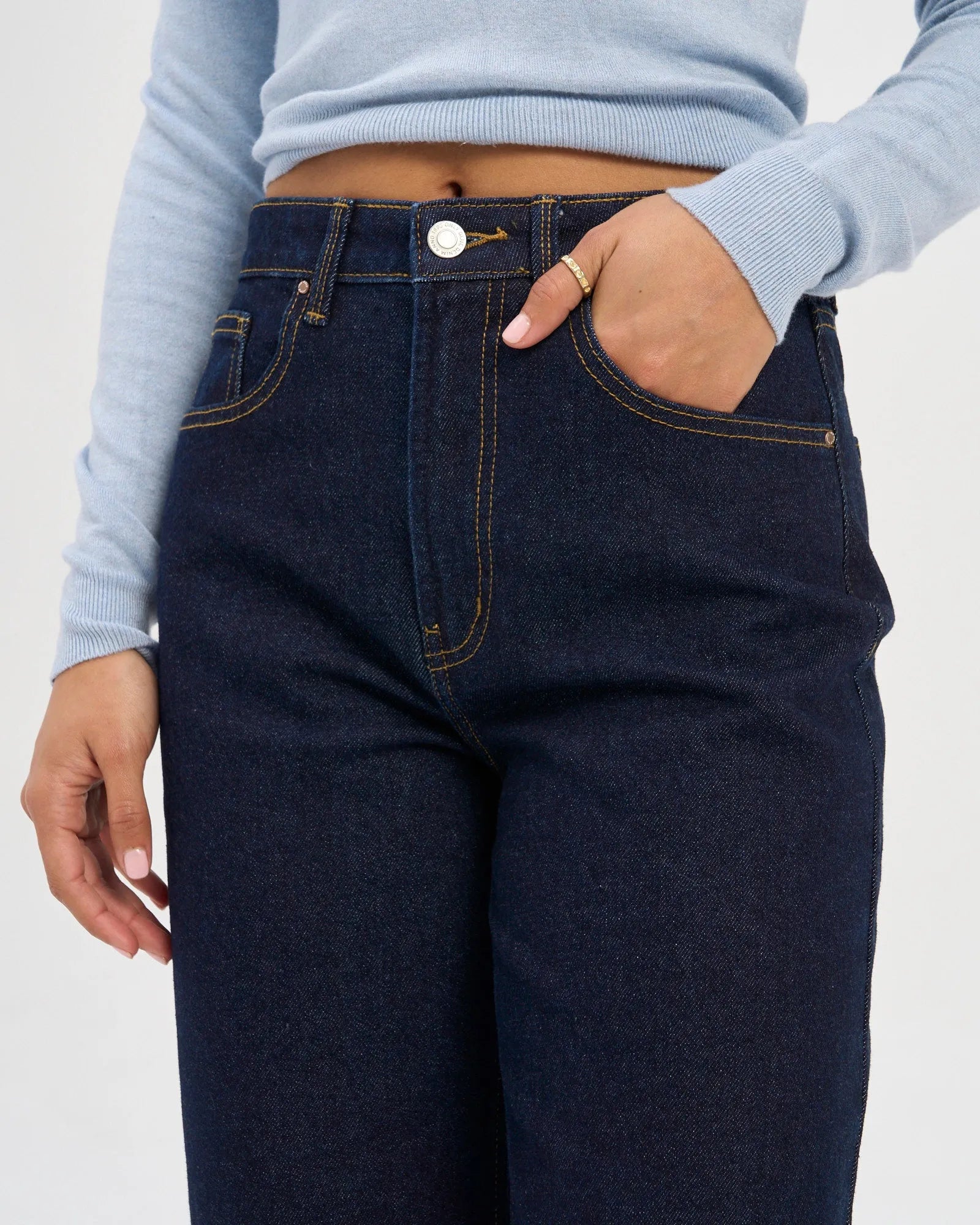 Juicy High Waisted Wide Denim Jeans - Ink