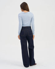 Juicy High Waisted Wide Denim Jeans - Ink