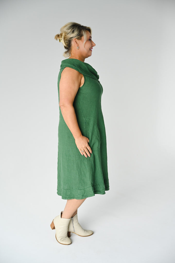 Dell Dress - Bottle Green