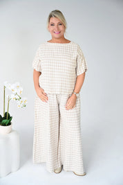 Trento Check Top | Beige
