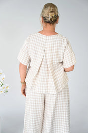 Trento Check Top | Beige