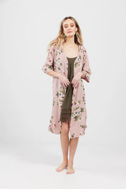 Abigail Floral Coat Dress - Blush Pink