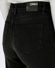 Madison Blush Stretch Wide Jeans - Black