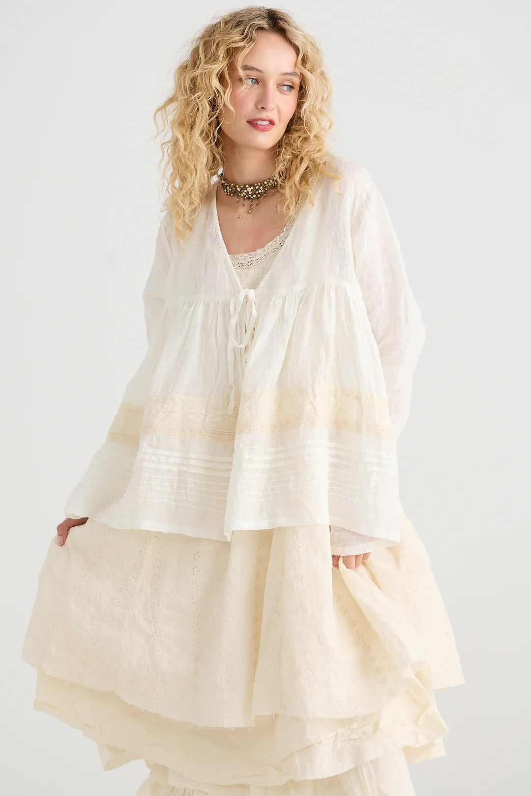 Elodie Short Jacket - Cream Puff