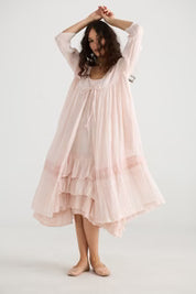 Enchantress Linen Gauze Coat - Powder Pink