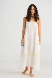 Isadore Linen and Lace Cami dress - Cream Puff