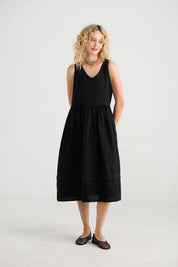 Cassandra Linen Dress - Licorice