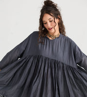 Shalimar Silk and Cotton Top -Ink