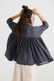 Shalimar Silk and Cotton Top -Ink