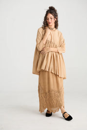 Shalimar Silk and Cotton Top - Caramel