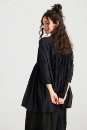 Shalimar Silk and Cotton Top - Ebony
