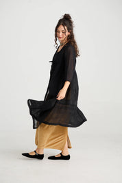 Enchantress Linen Gauze Coat - Liquorice