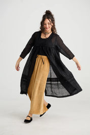 Enchantress Linen Gauze Coat - Liquorice