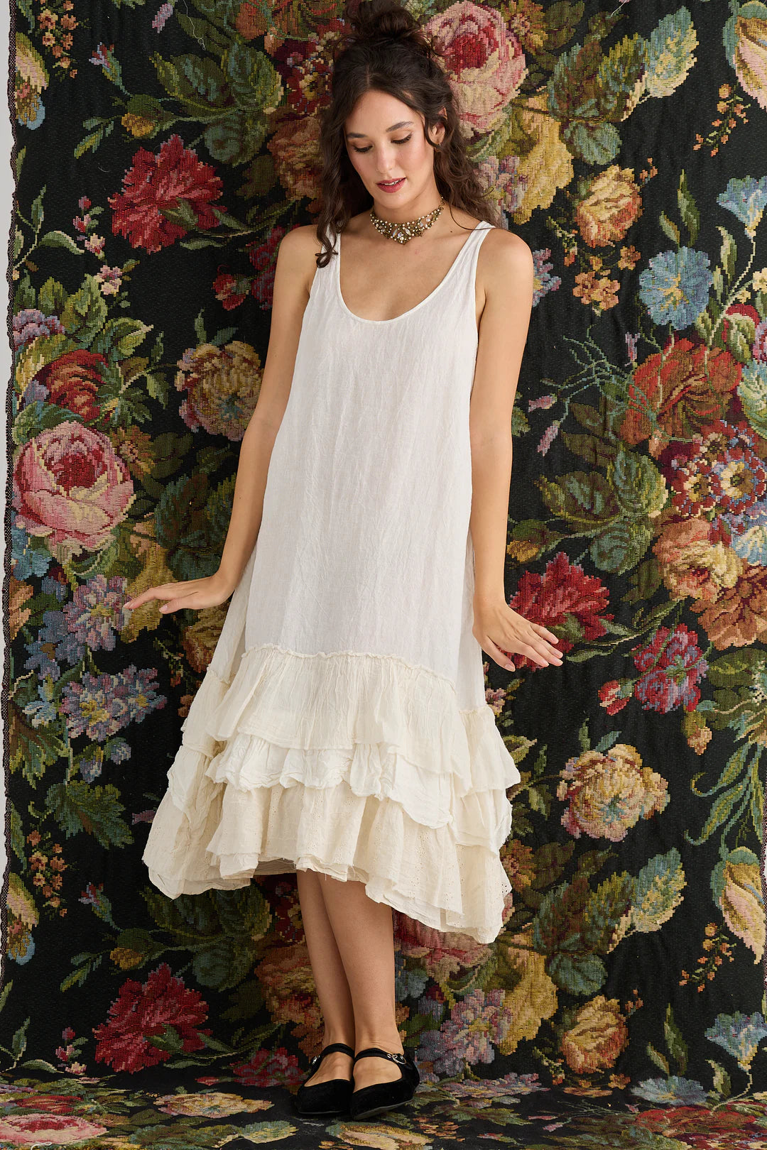 Waterlily Ruffle Dress - Licorice