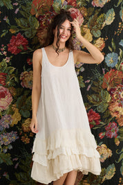 Waterlily Ruffle Dress - Cream Puff