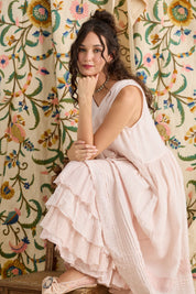 Waterlily Ruffle Dress - Powder Pink