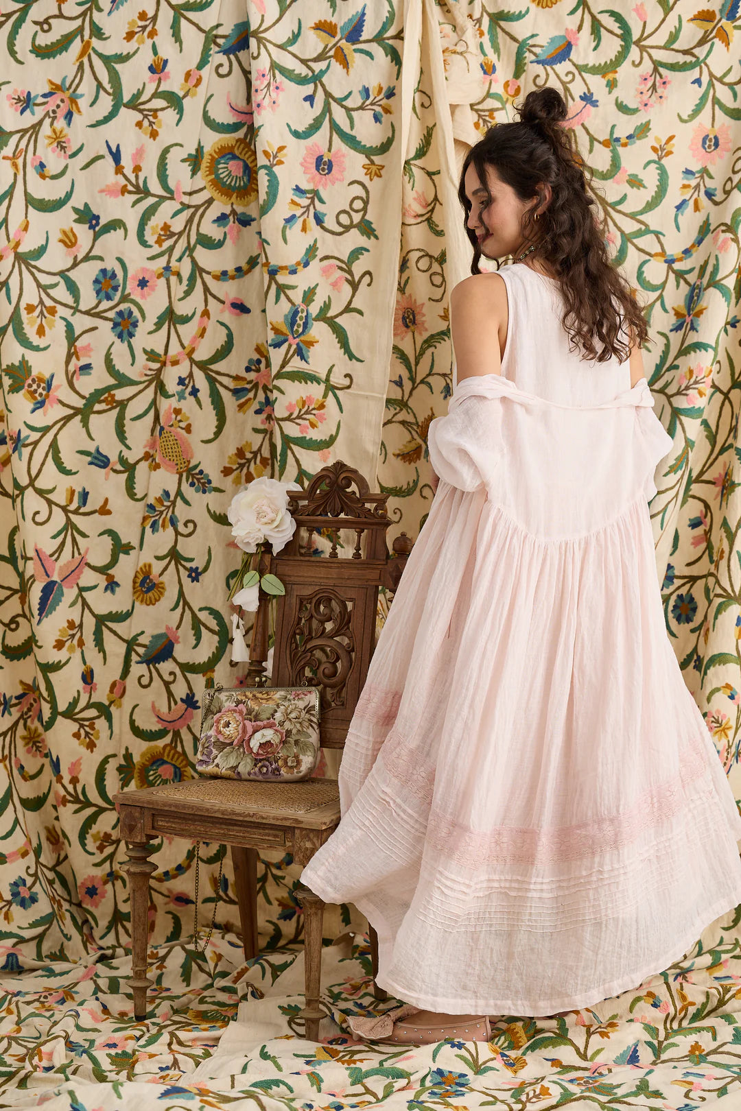 Enchantress Linen Gauze Coat - Powder Pink