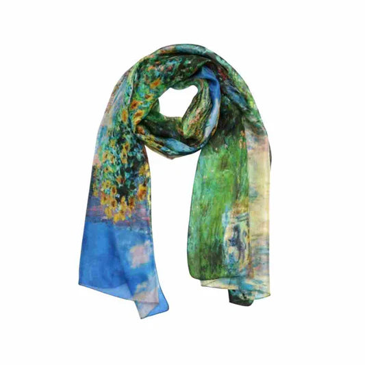 The Artist's Garden by Claude Monet Pure Silk Designer Scarf