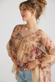 Ariel Chiffon Blouse - Antique Rose