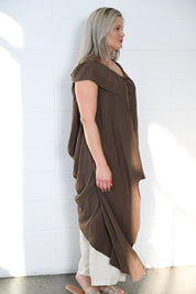 Rome Hooded Cape - Chocolate